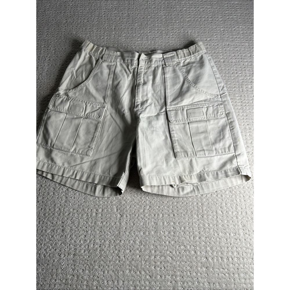 Savane Mens Cargo Shorts Mens 34 Stretch Ivory